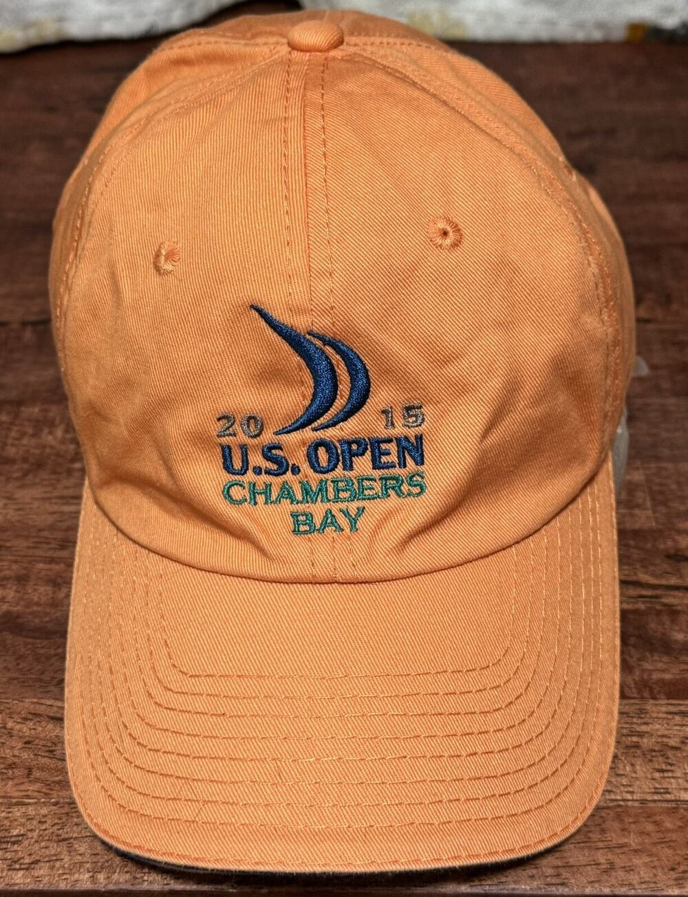 2015 U.S. Open Chambers Bay Strapback Hat Cap Orange USGA Golf Embroidered
